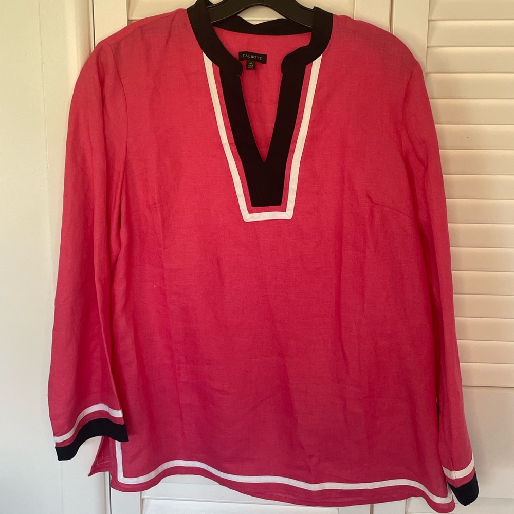 Pink Linen Talbots Tunic size Medium